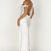 Yvette Slip Maxi Dress With Asymmetrical Hem - White