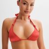 Danika Satin Knot Bikini Top - Pomegranate