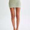 Murphy A-Line Knit Mini Skirt - Pastel Green