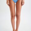 Skye Floral Crochet Tie Up Bikini Bottom - Cornflower Blue