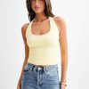 Marie Recycled Halter Top - Lemon Sherbet