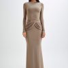 Halcyon Long Sleeve Slinky Maxi Dress - Coco