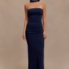 Velma Halter Collar Maxi Dress - Dark Navy