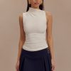 Hadleigh Sleeveless Slinky Top - Ivory