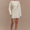 Kassie Belt Tie Knit Mini Dress - Ivory