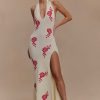 Shiloh Rose Knit Halter Maxi Dress - Ivory