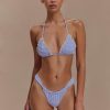 Persephone Gingham Triangle Bikini Top - Lilac