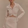 Annabelle Knit Curved Hem Cardigan - Cream