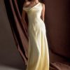 Jacinta One Shoulder Maxi Dress - Pastel Lemon