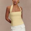 Amelita Suiting Halter Top - Pale Lemon