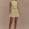 Indy Pointelle Knit Mini Skirt - Lemon