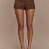 Sally Faux Suede Short - Milk Chocolate
