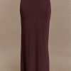 Haven Slinky Twist Midi Skirt - Chocolate