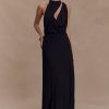 Galia Cowl Neck Maxi Dress - Black