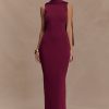 Darby Knit Scarf Maxi Dress - Merlot