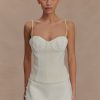 Jaime Spaghetti Strap Suiting Top - Ivory