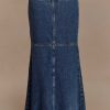 Loretta Denim Maxi Skirt - Washed Dark Blue