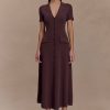 Pearson Short Sleeve Knit Midi Dress - Chocolate