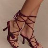 Ezekiel Strappy Sandal Heel - Wine