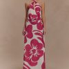 Katalina Chiffon Maxi Skirt - Red Deco Fleur Print