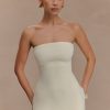 Anette Bandage Knit Strapless Top - Ivory