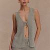 Malani Knit Top With Hardware - Sage
