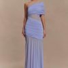 Dallas One Shoulder Mesh Maxi Dress - Lavender