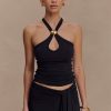 Ramona Modal Tank Top With Hardware - Black