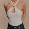 Ramona Modal Tank Top With Hardware - Ivory