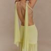 Haille Knit Chiffon Maxi Dress - Lemon