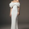 Aphrodite Off Shoulder Crepe Gown - Ivory