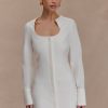Carina Peplum Cotton Shirt Dress - White