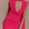 Giulia Chiffon Draped Mini Dress - Raspberry