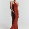 Philippa Knotted Crepe Maxi Dress - Ruby
