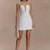 Kingsley Beaded Neckline Mini Dress - Ivory