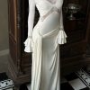 Electra Slinky Lace Maxi Dress - Ivory