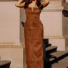 Liam Faux Suede Maxi Dress - Dark Chocolate