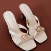 Jodie High Heel With Hardware - Ivory