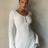 Kayleigh Crochet Knit Mini Dress - White